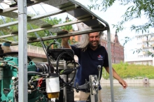 Silnik na jachcie (Bydgoszcz, czerwiec 2017) foto: Adam Dyniewski