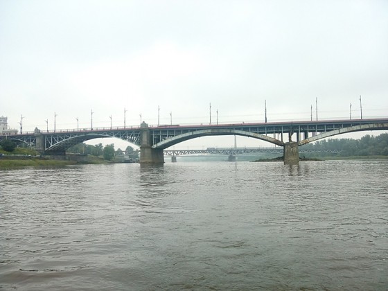 Holowanie narciarza w Warszawie (czerwiec)